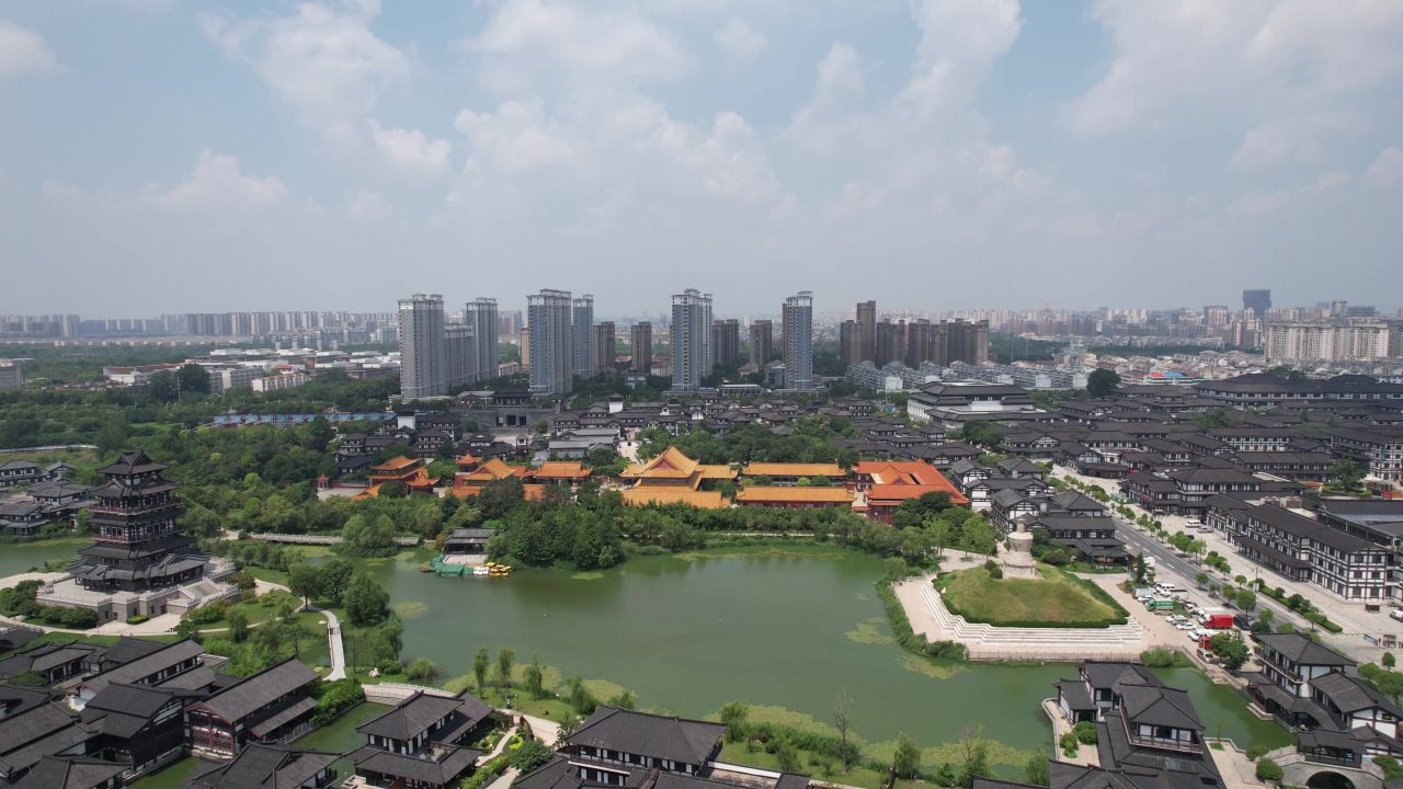 江苏宿迁城市风光航拍 