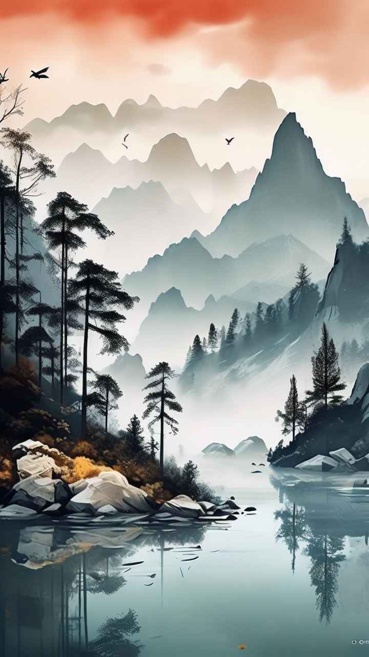 山水画国风背景 58