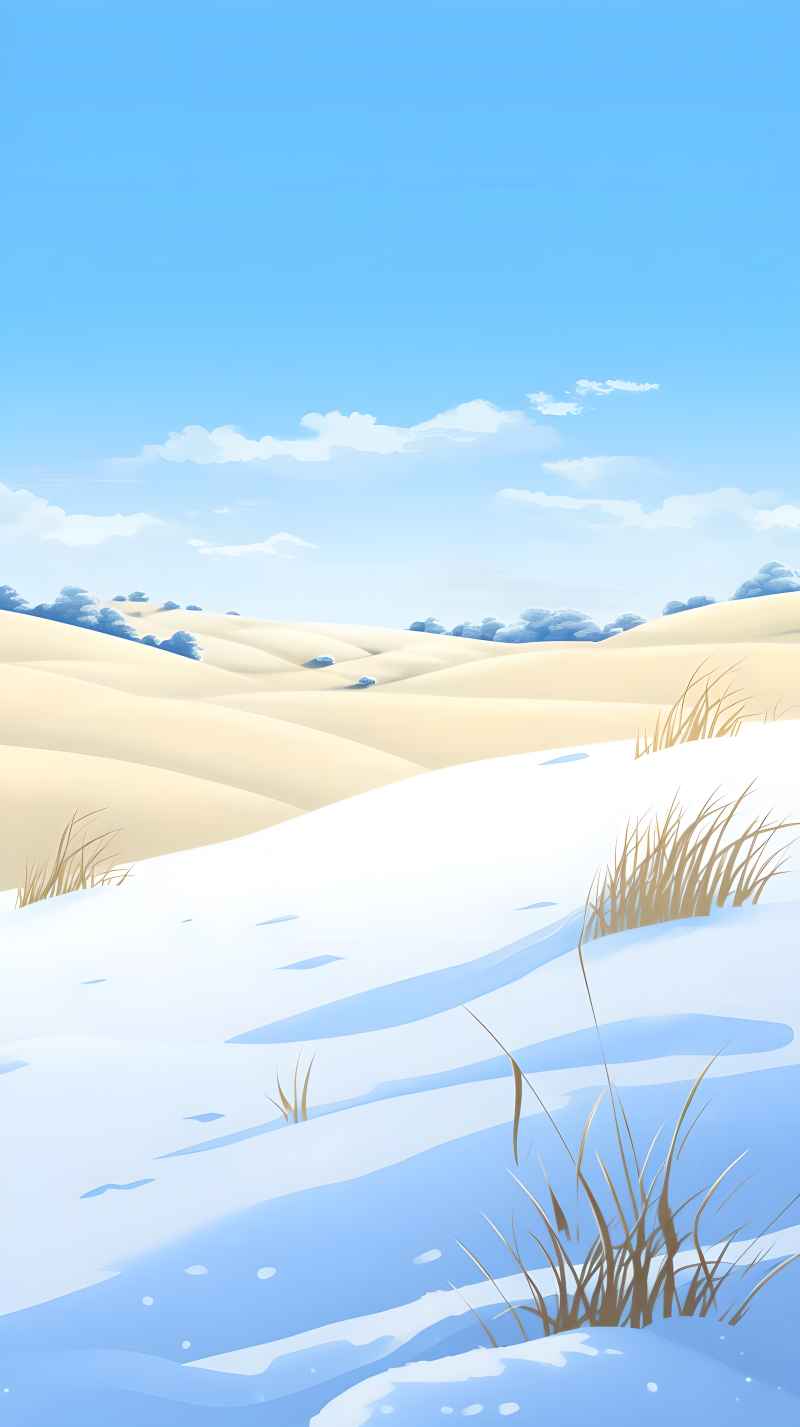 冬季唯美创意背景插画图 9