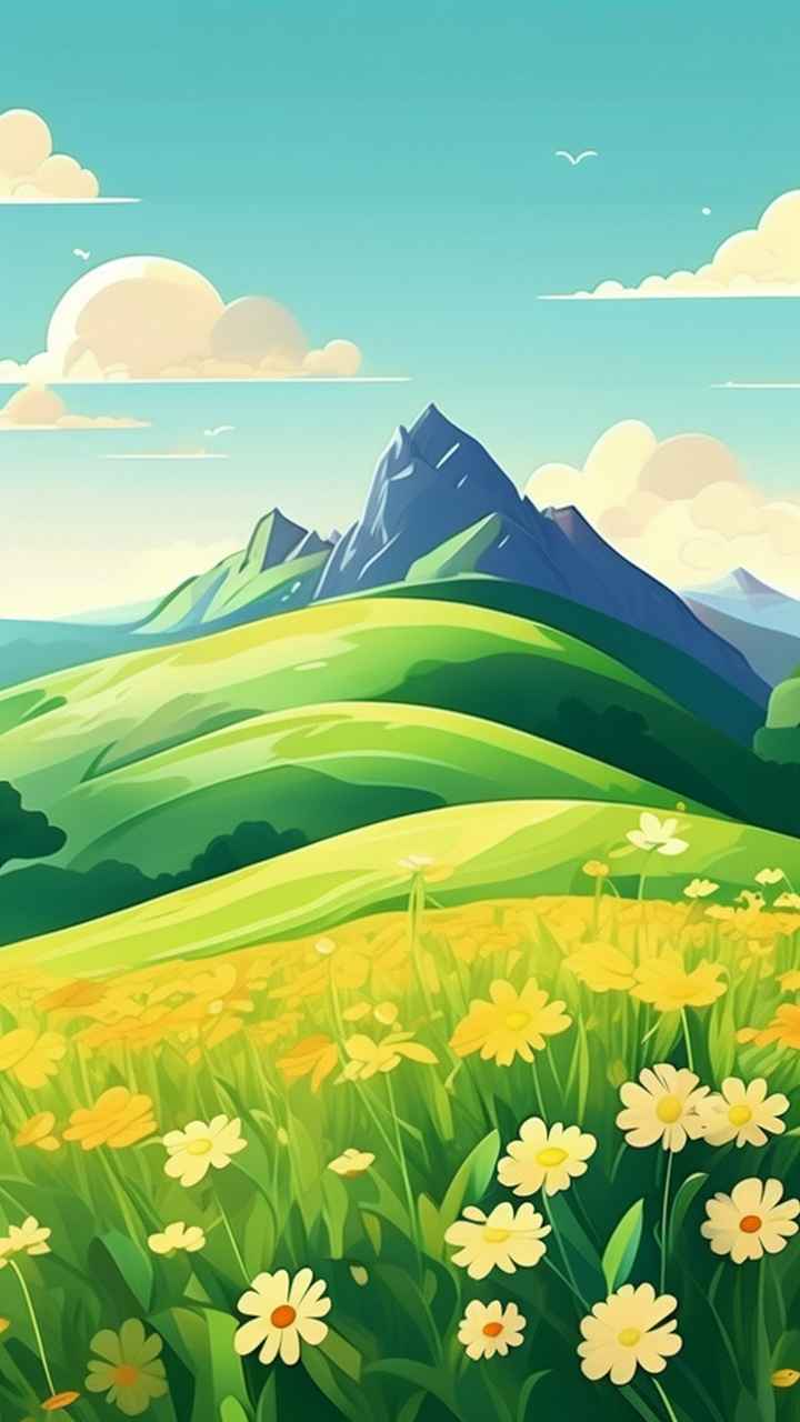 卡通花山与草在极简主义南方农村 50