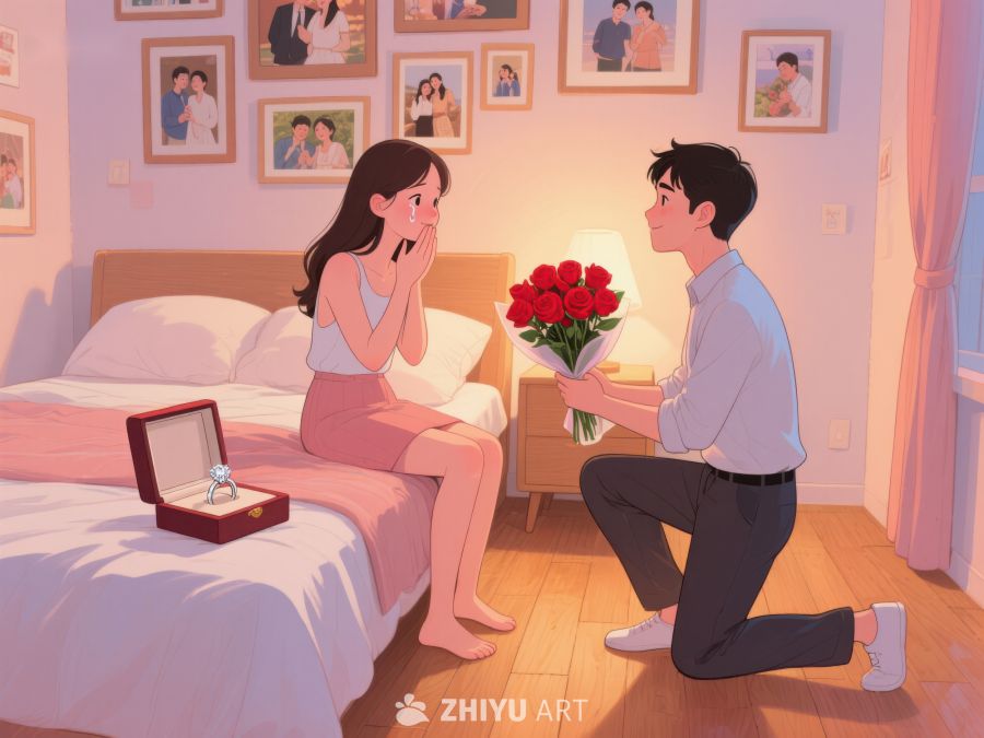 浪漫求婚：玫瑰与戒指的温馨时刻 405