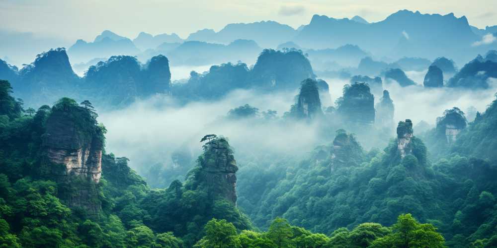 唯美山水画风景