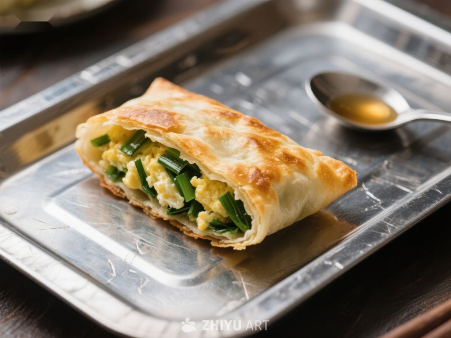 金黄酥脆的葱花蛋饼 358