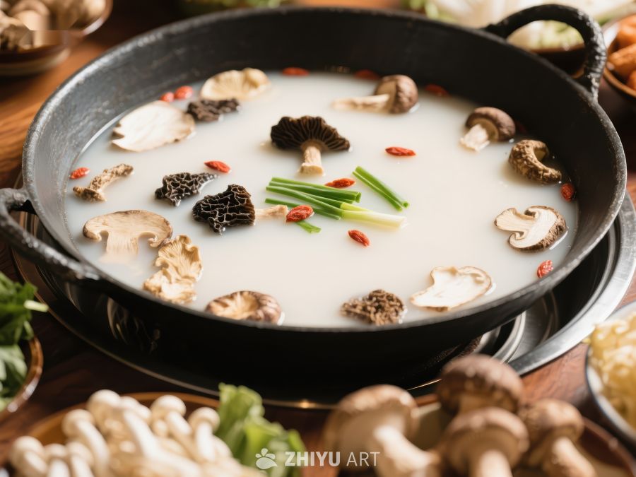 鲜美菌汤锅，食材丰富诱人 770