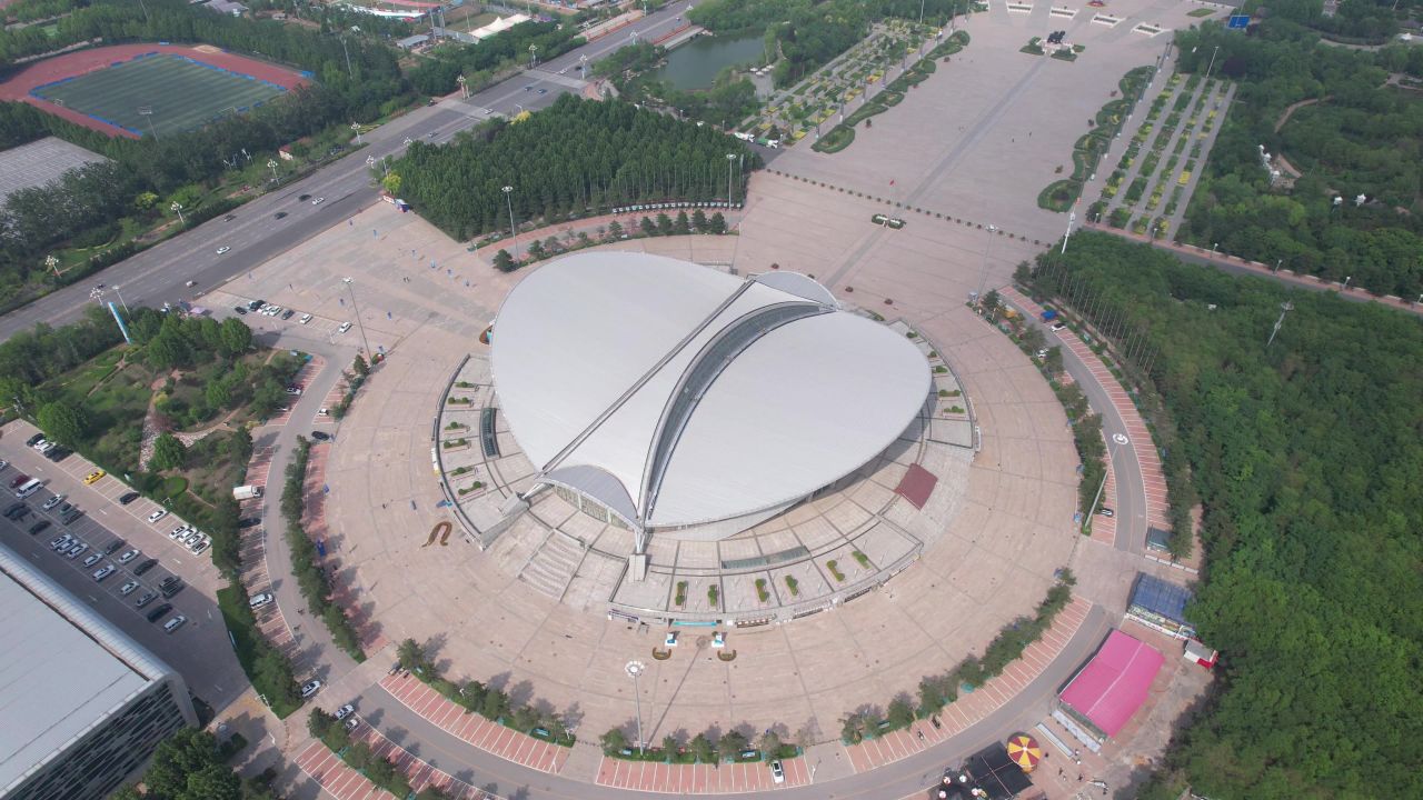 河北沧州城市风光地标建筑航拍  