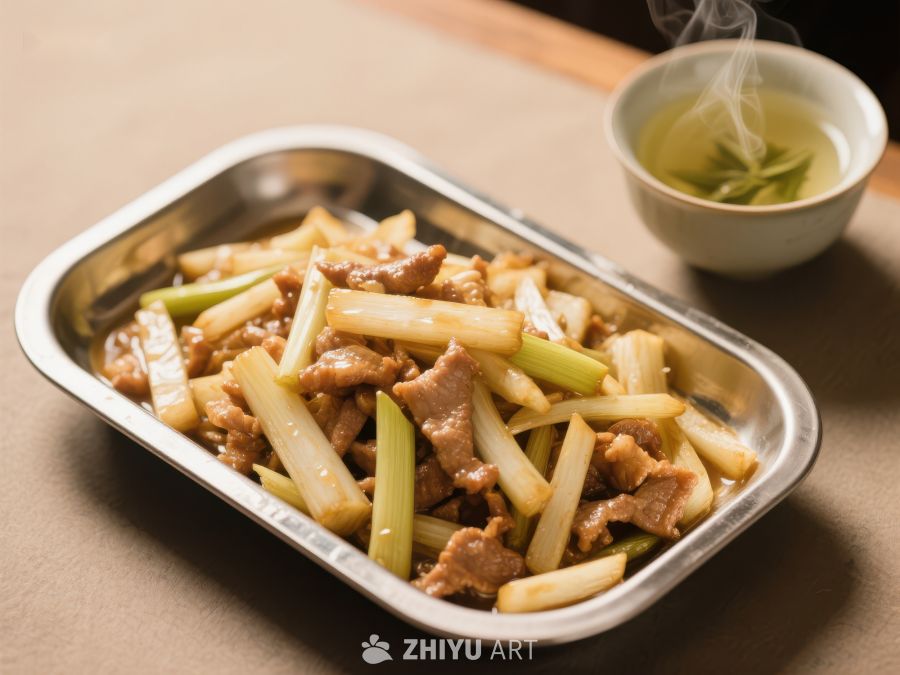 炒肉丝配笋片，清香四溢 64