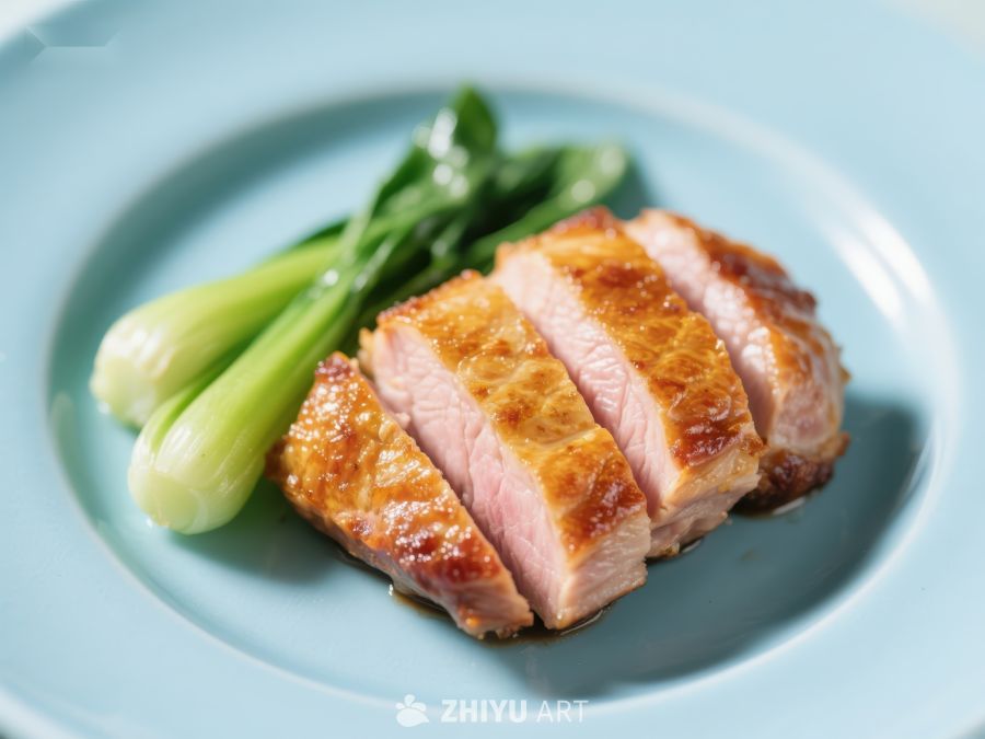 烤鸭胸配青菜