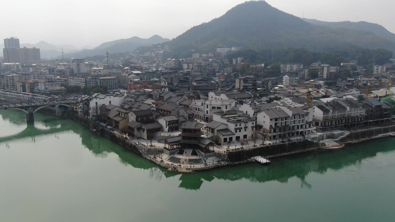 湖南洪江古商城航拍 