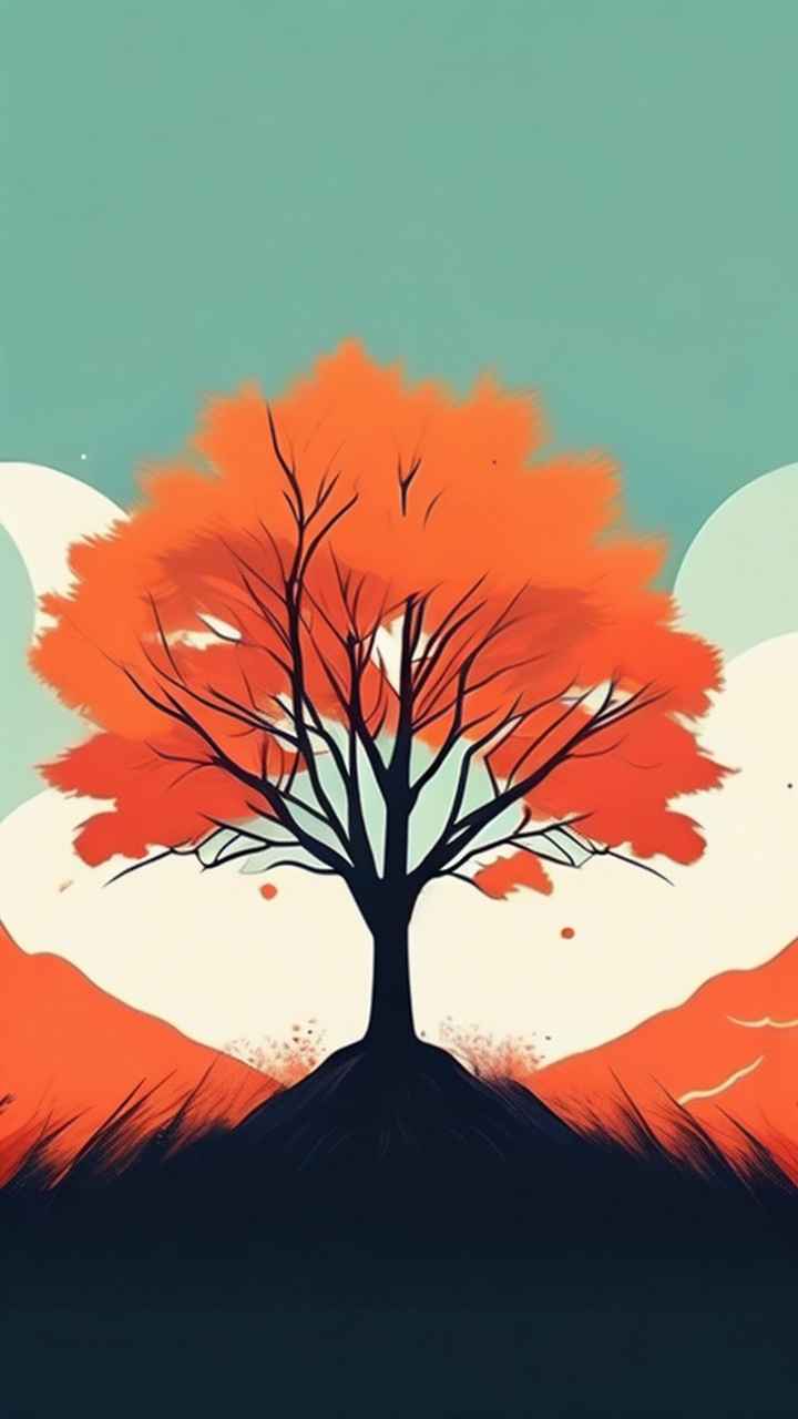 一幅画画着树极简主义 61
