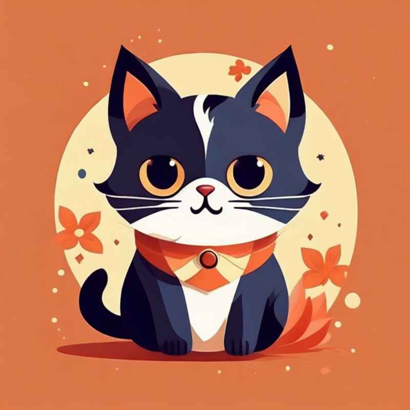 小花猫唯美插画 51