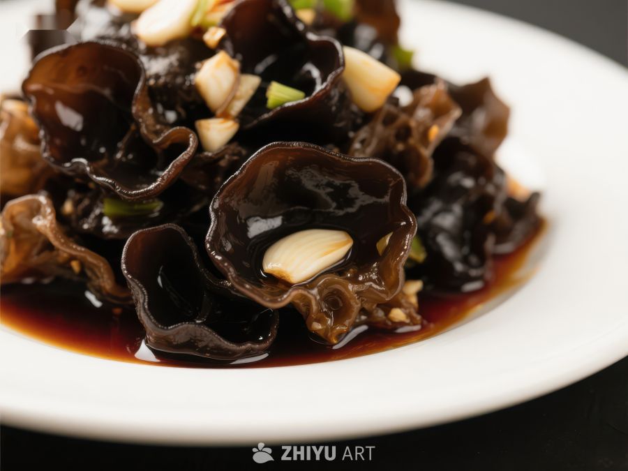 木耳炒蒜片，美味中式凉菜 1047