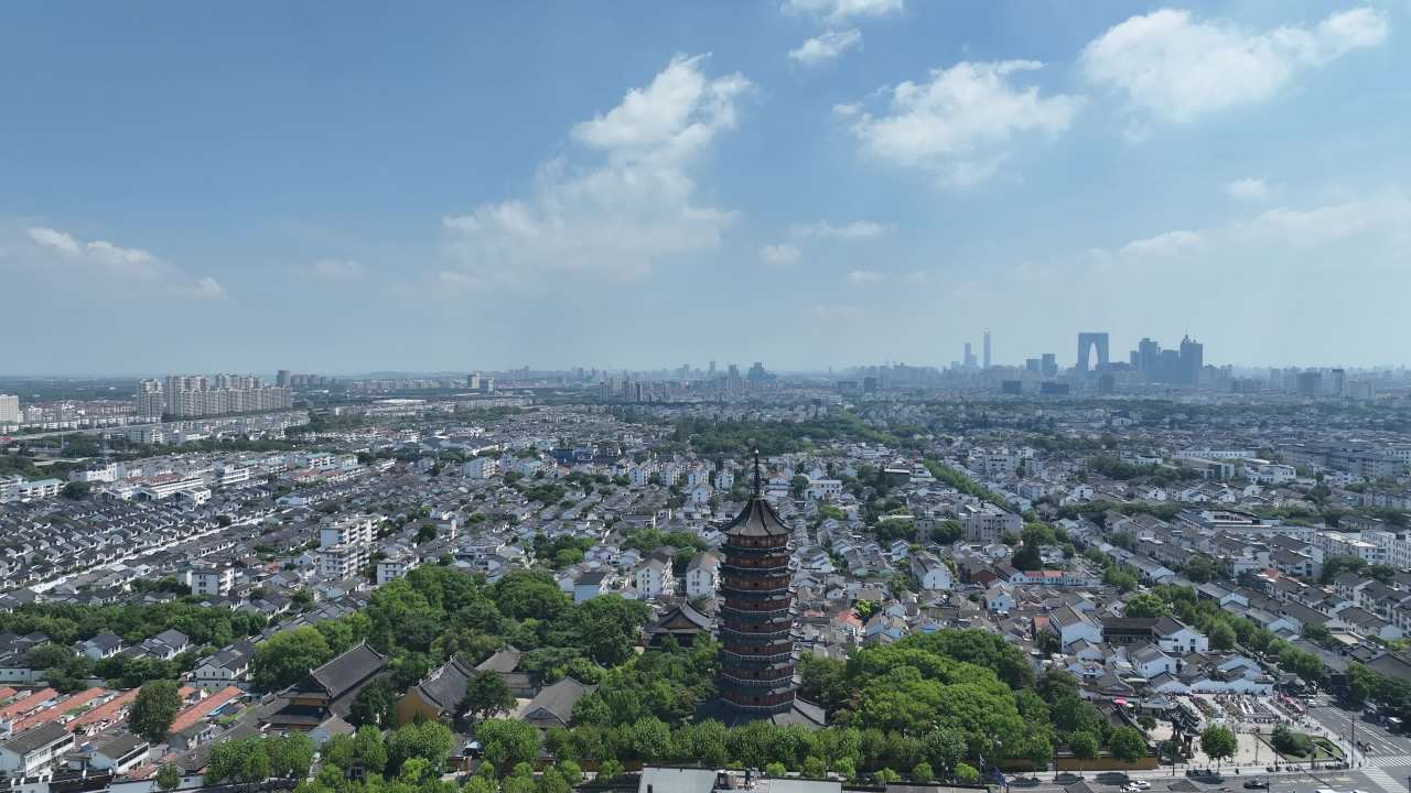 4K航拍苏州古城区