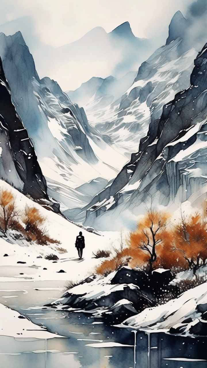 雪山高原冰川插画 28