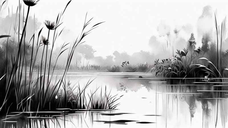 国风水墨山水画简约风格插画 12