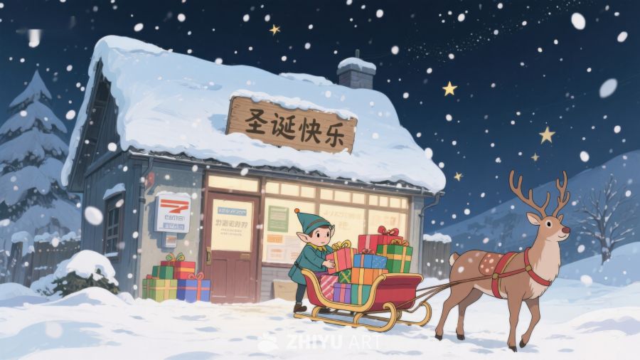 雪夜邮局圣诞礼物分发 491