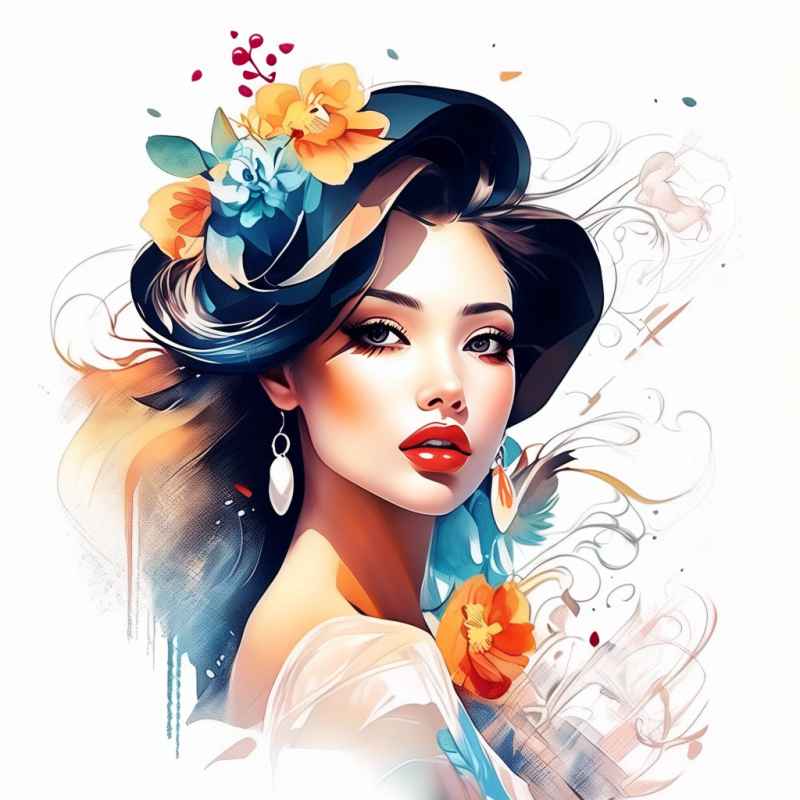 时尚插画美女 14