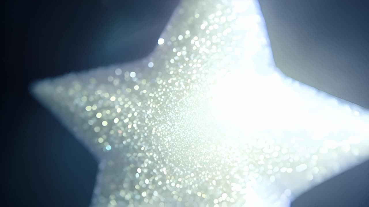 一个闪闪发光的星星特写镜头，其复杂的细节和闪烁的表