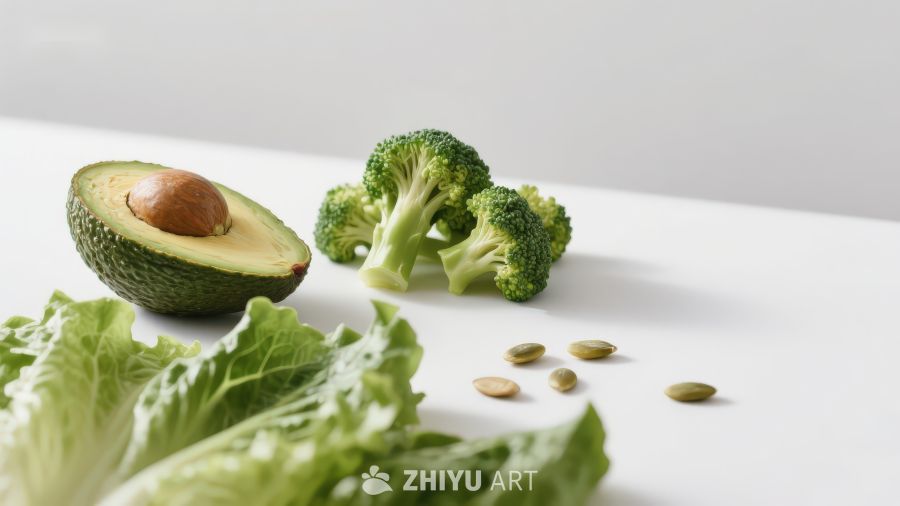 新鲜蔬菜与牛油果静物