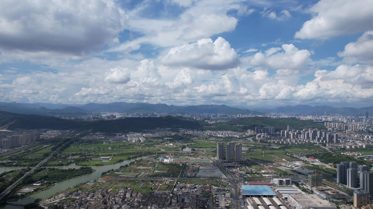 浙江温州城市建设航拍 