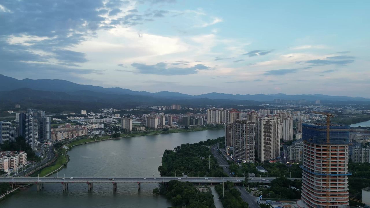  航拍江西赣州城市风光