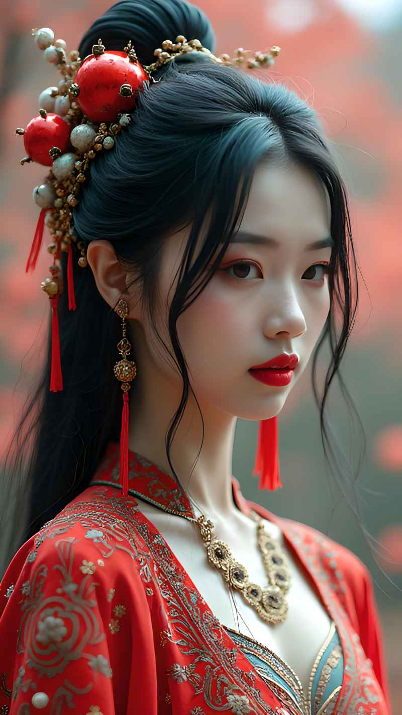 红色女子户外拍摄系列高清艺术视觉 62