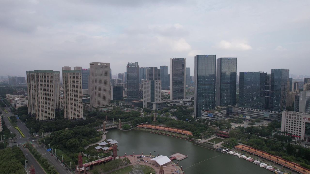 广东佛山城市风光航拍 