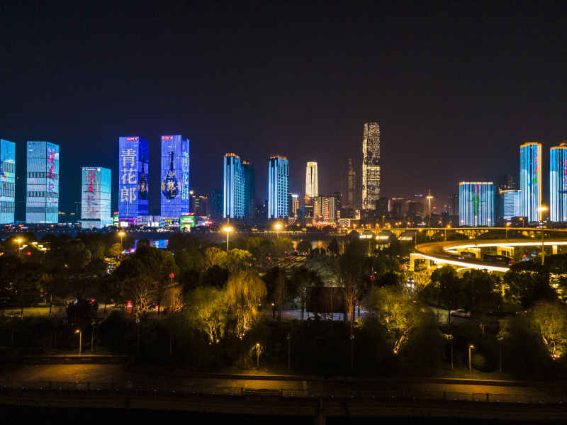 湖南长沙湘江夜景灯光