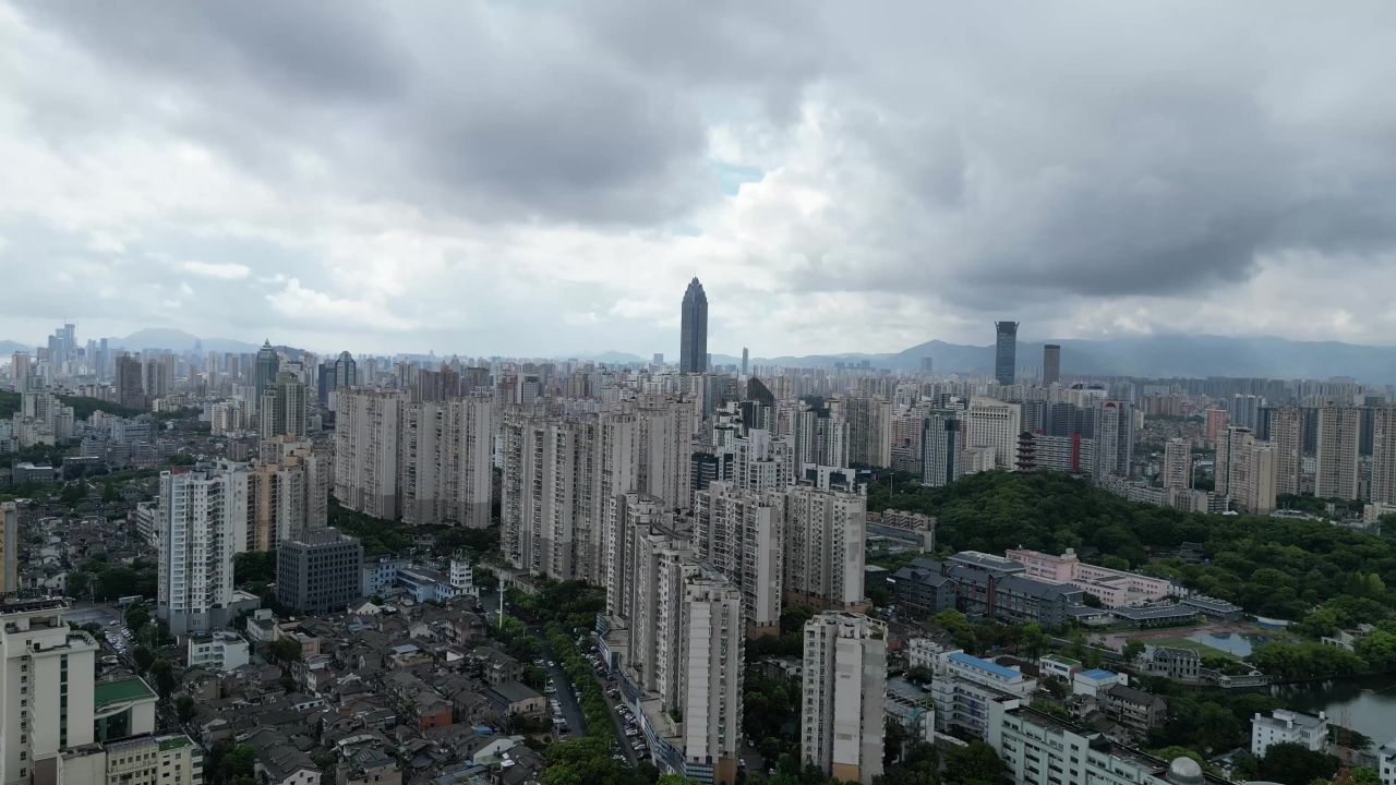 航拍浙江温州城市风光温州建设