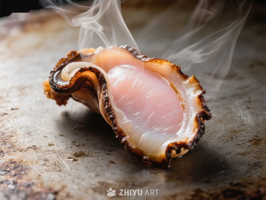 热烤扇贝，烟雾缭绕