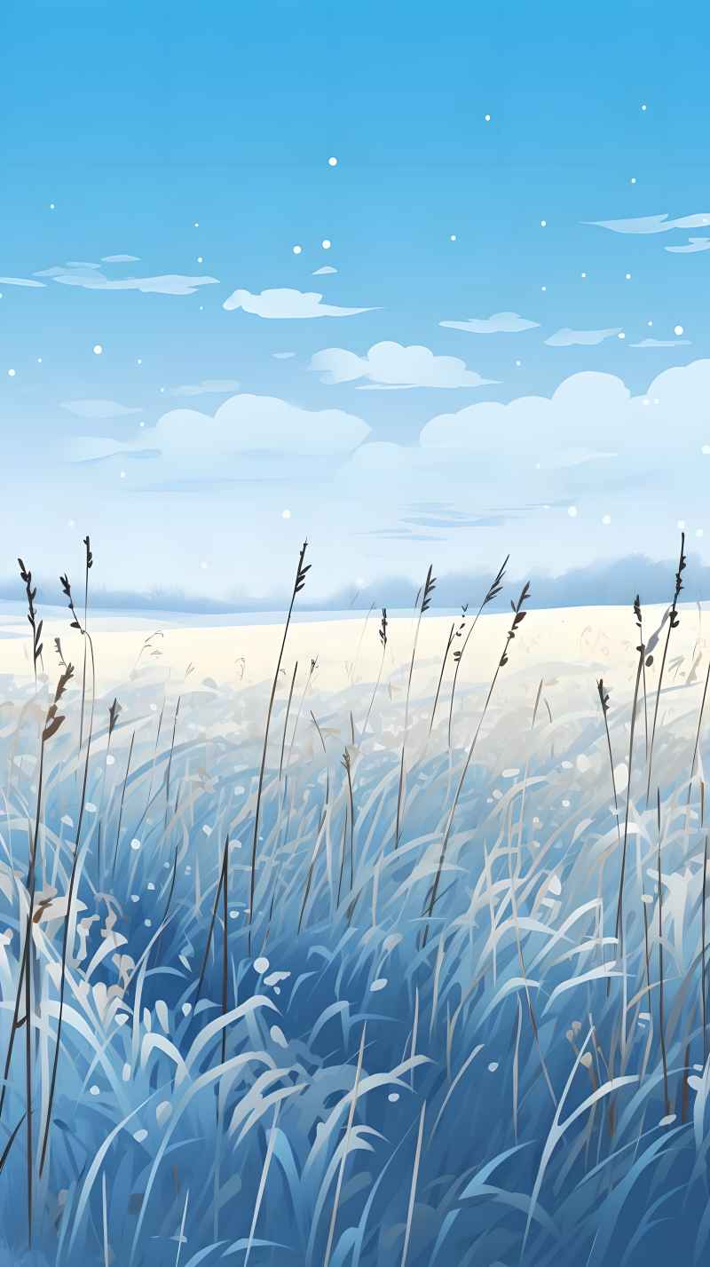 冬季唯美创意背景插画图 46