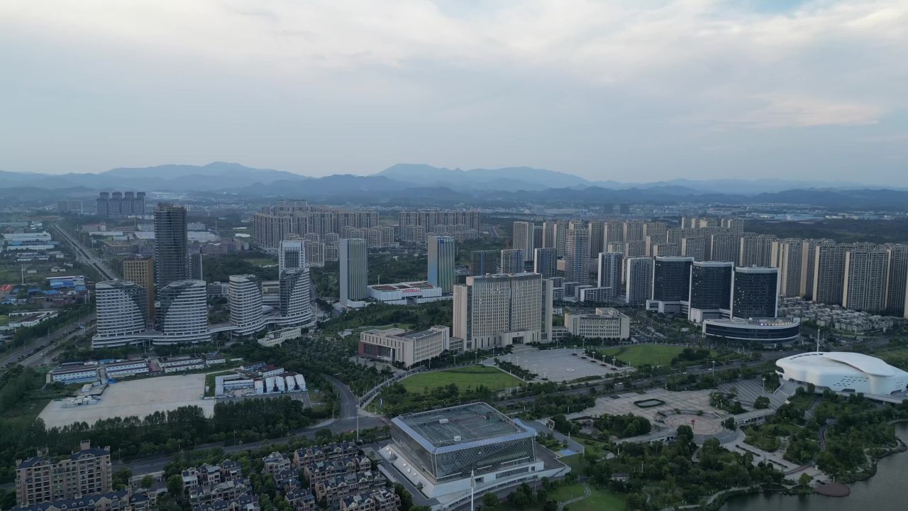 航拍江西萍乡大景萍乡建设