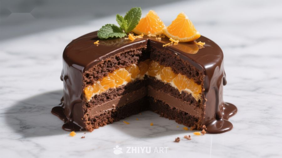 巧克力橙子蛋糕，浓郁美味