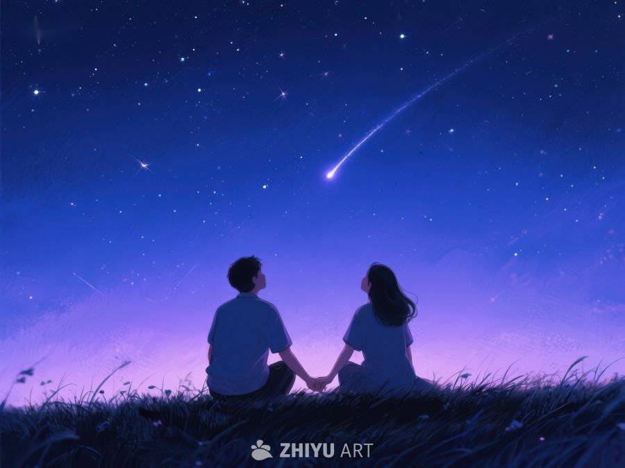 夜空下共赏流星的恋人 1057
