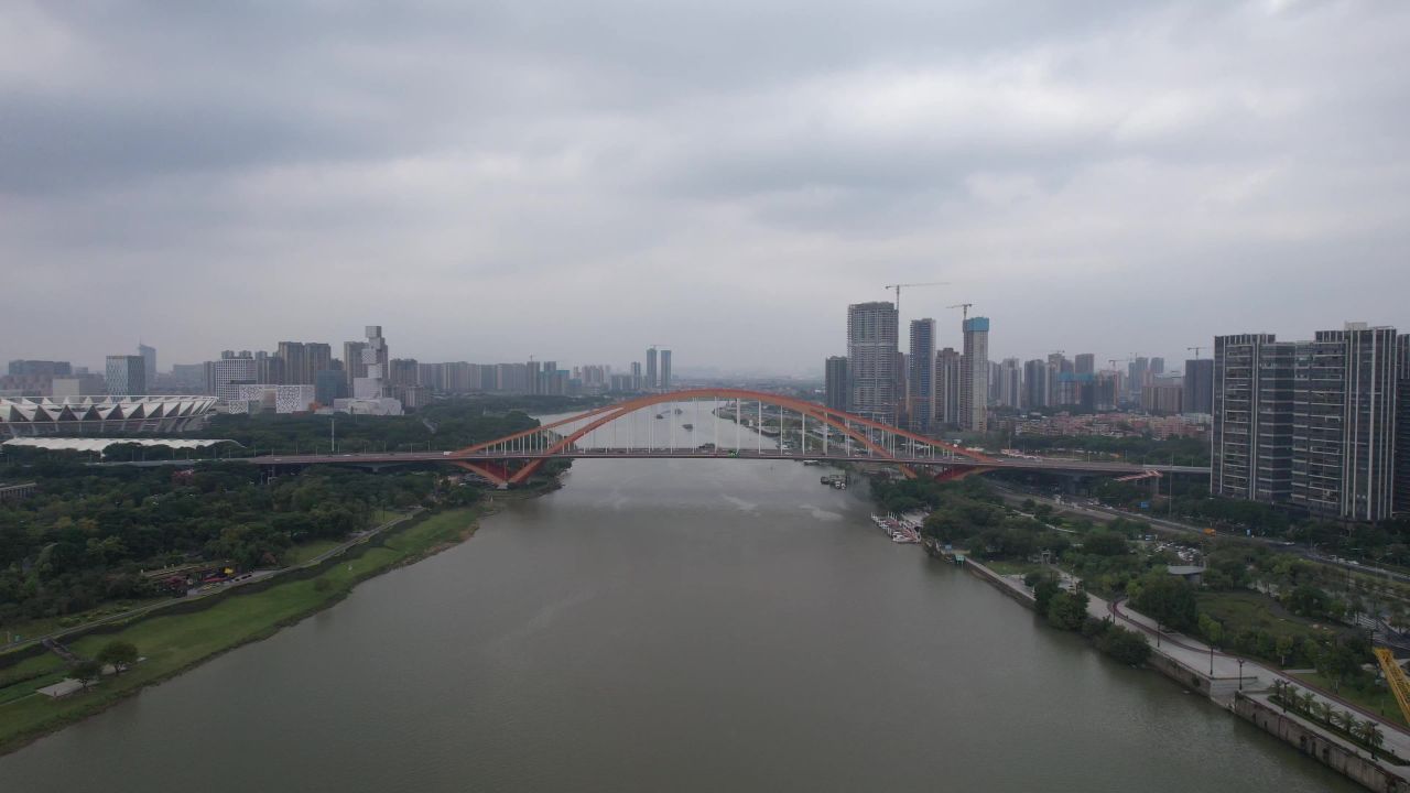 广东佛山城市风光东平大桥航拍
