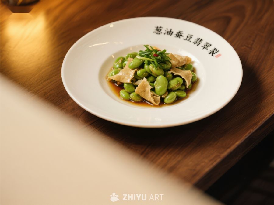 葱油蚕豆配豆腐片精致呈现 102
