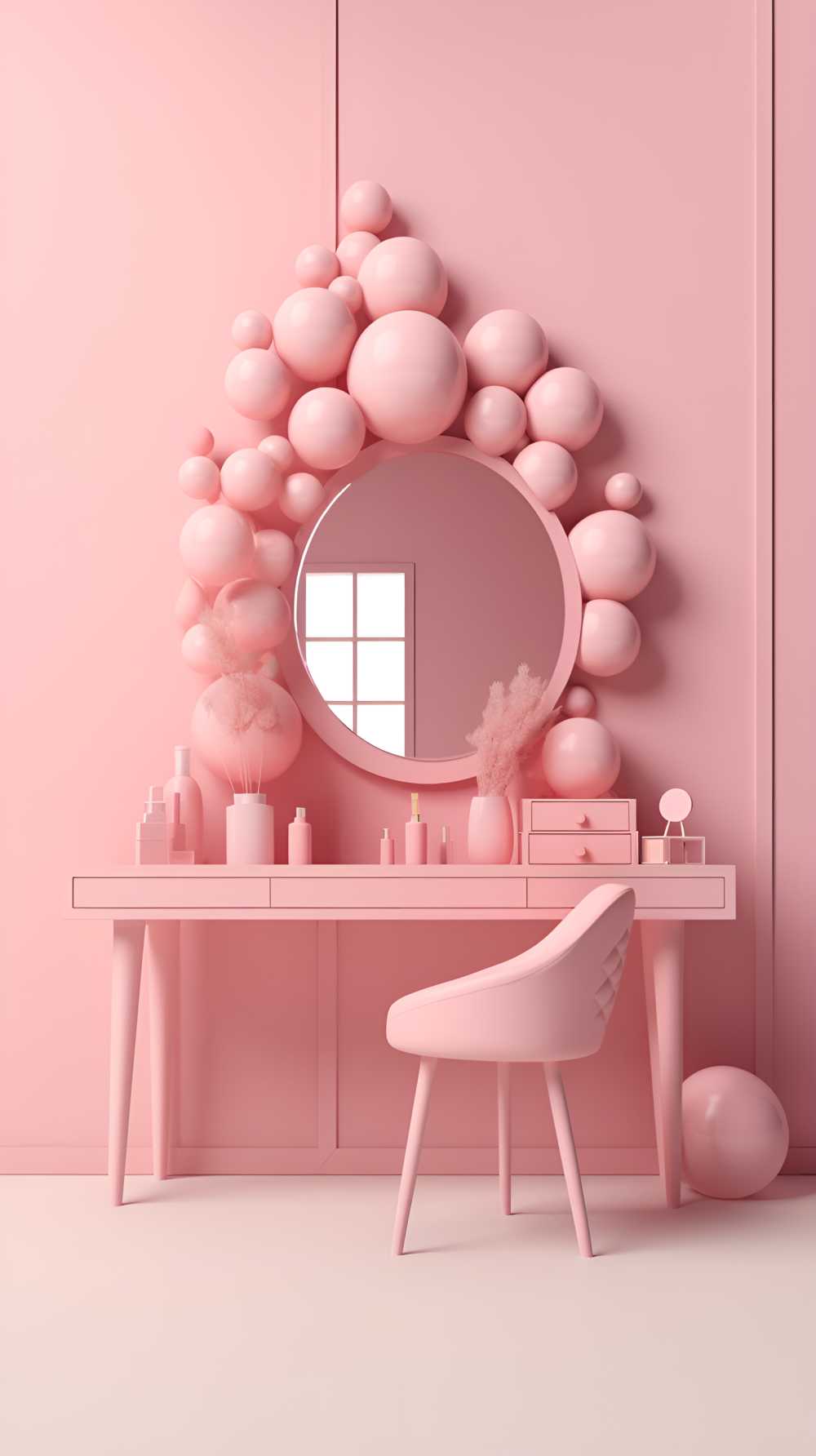 立体感化妆台粉红色