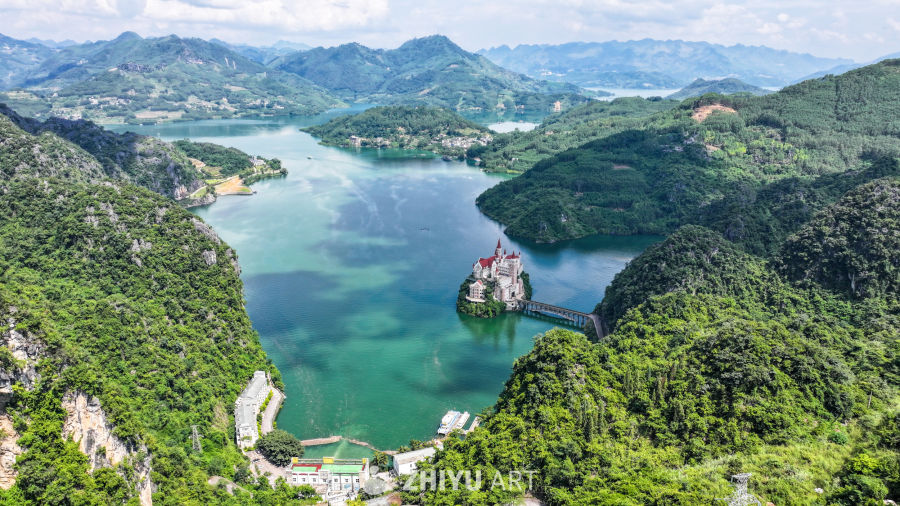 航拍贵州兴义万峰湖 南盘江畔山水 2