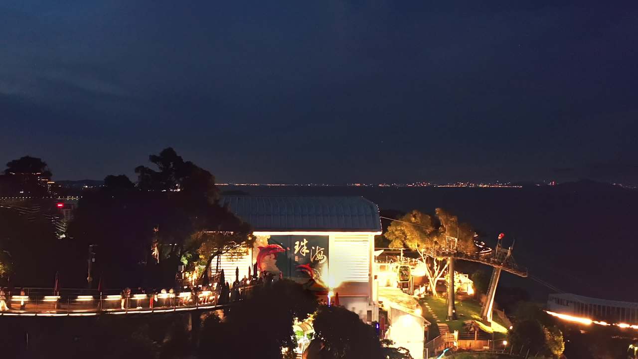 珠海夜景俯瞰日月贝观光点