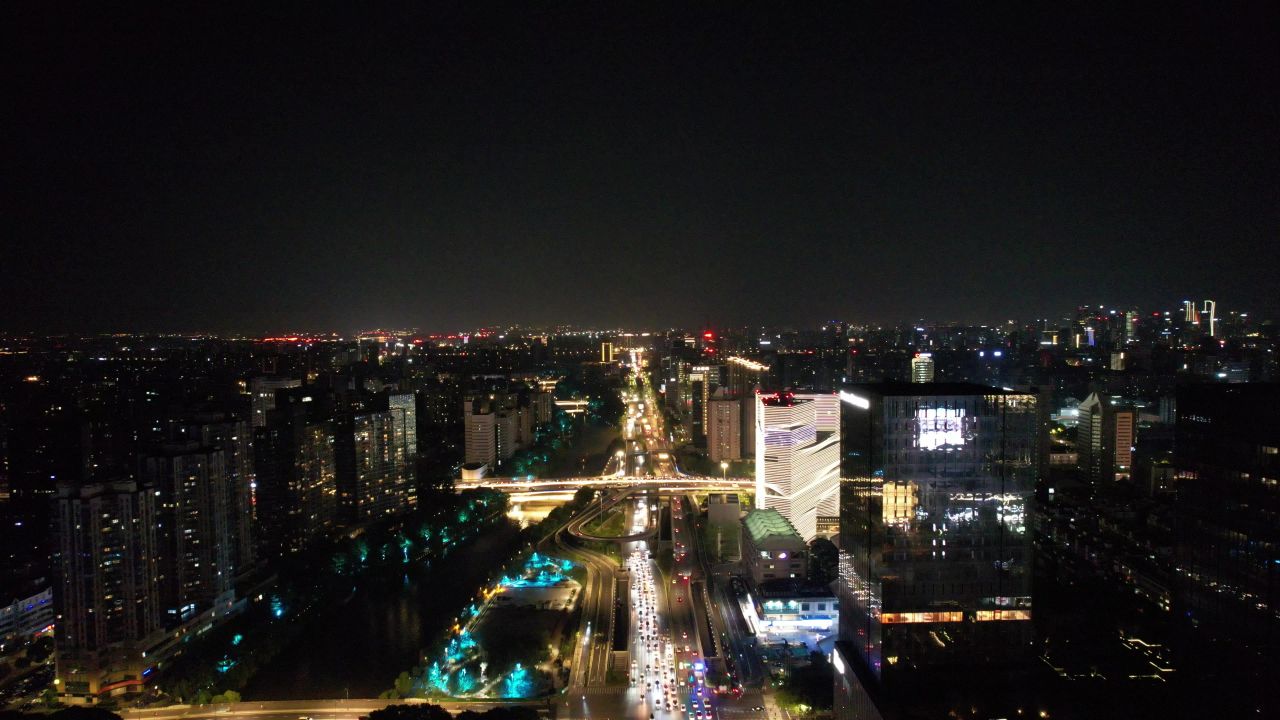 浙江杭州城市风光地标建筑航拍