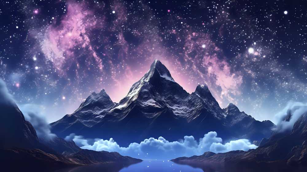 夜景的山更加的梦幻