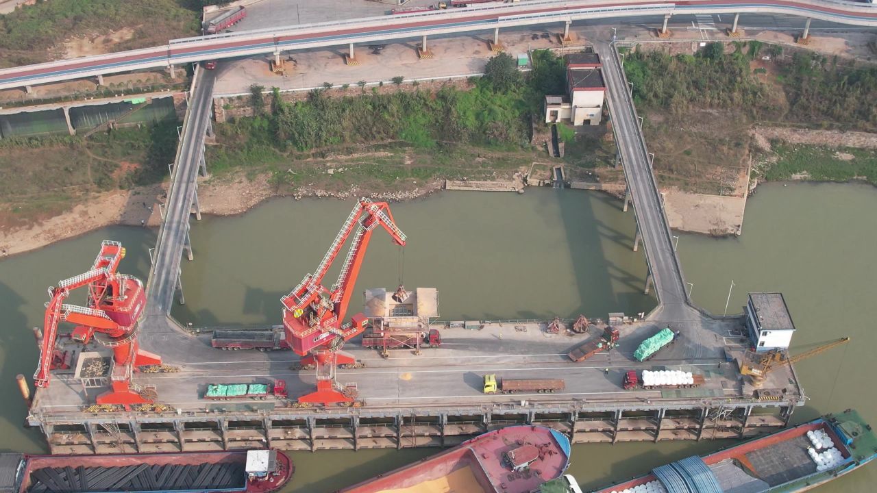 湖南岳阳城陵矶港口码头航拍