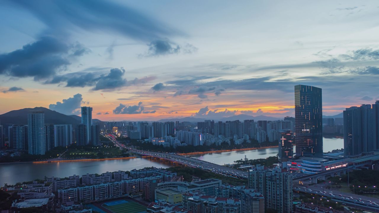 珠海立交桥傍晚时分