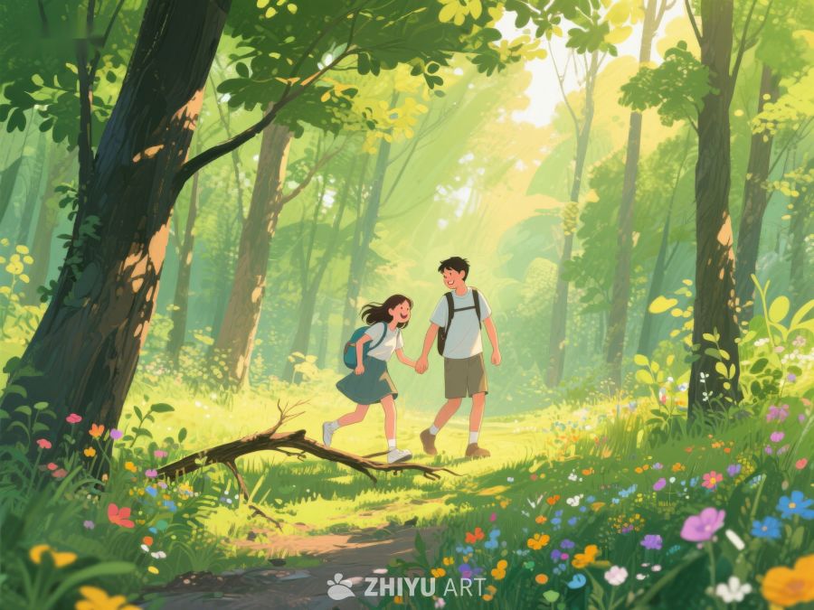 森林中的徒步旅行 612