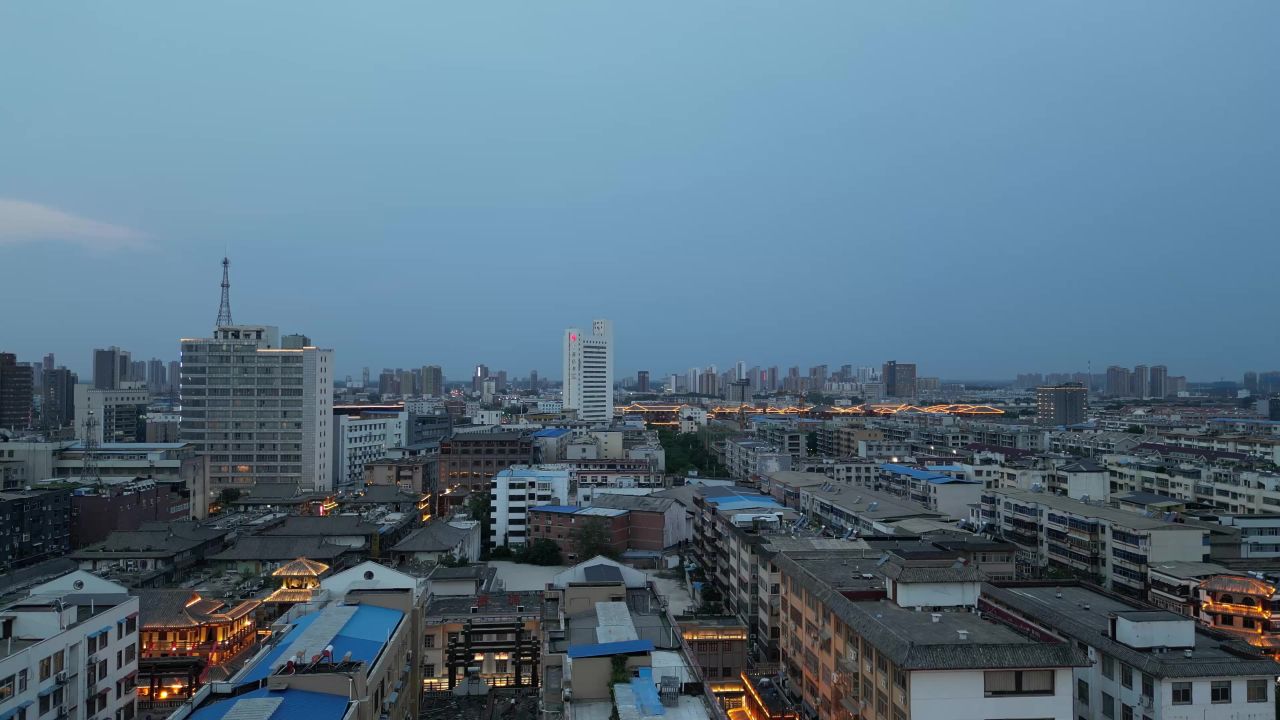 河南许昌城市风光地标建筑航拍 