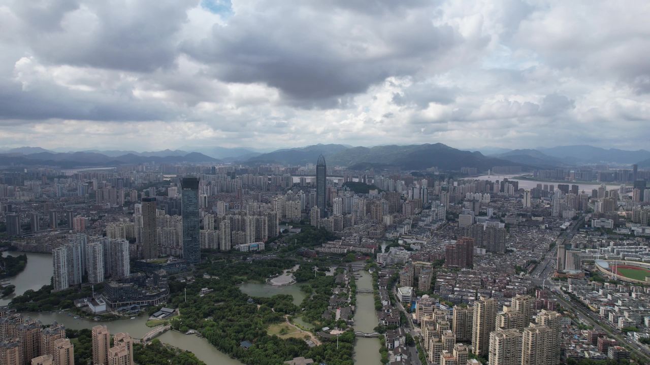 浙江温州城市风光地标建筑航拍 