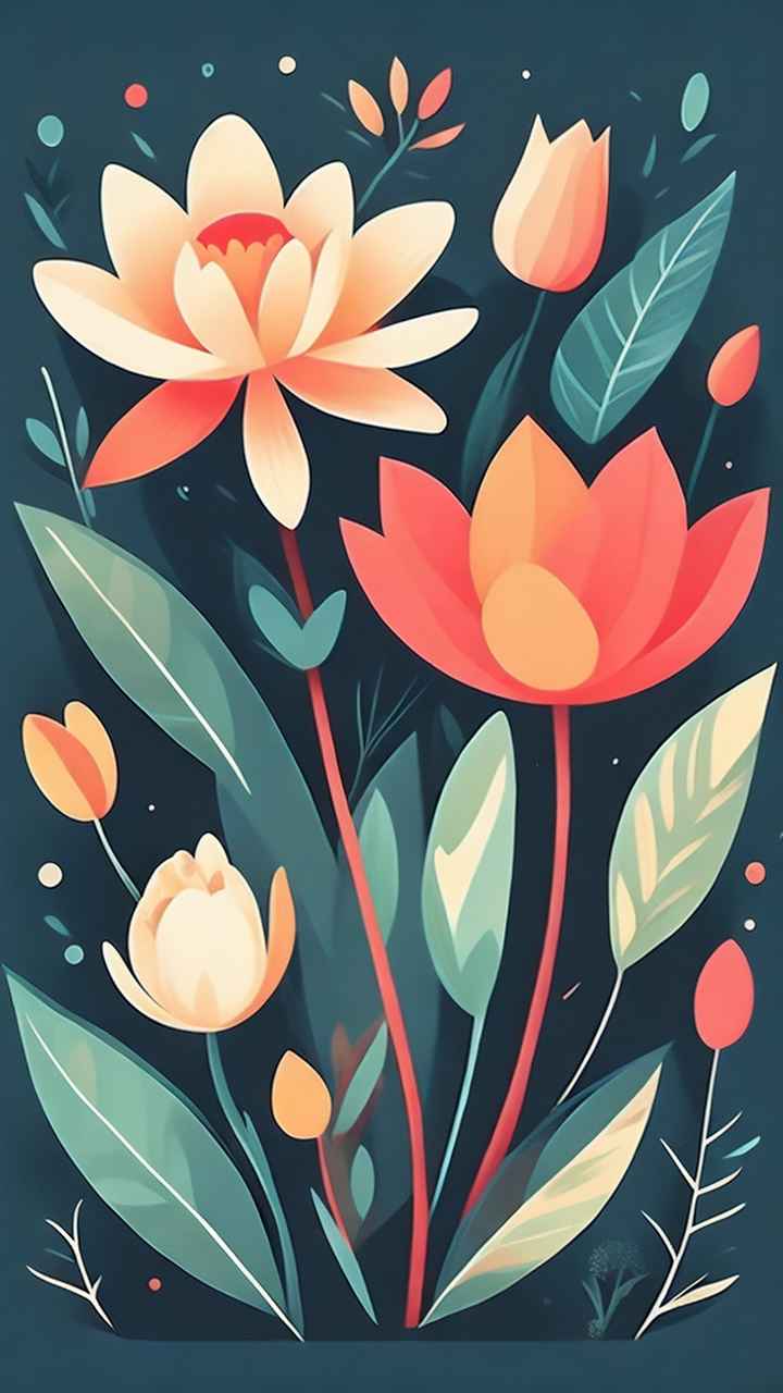 花朵植物插画背景 36