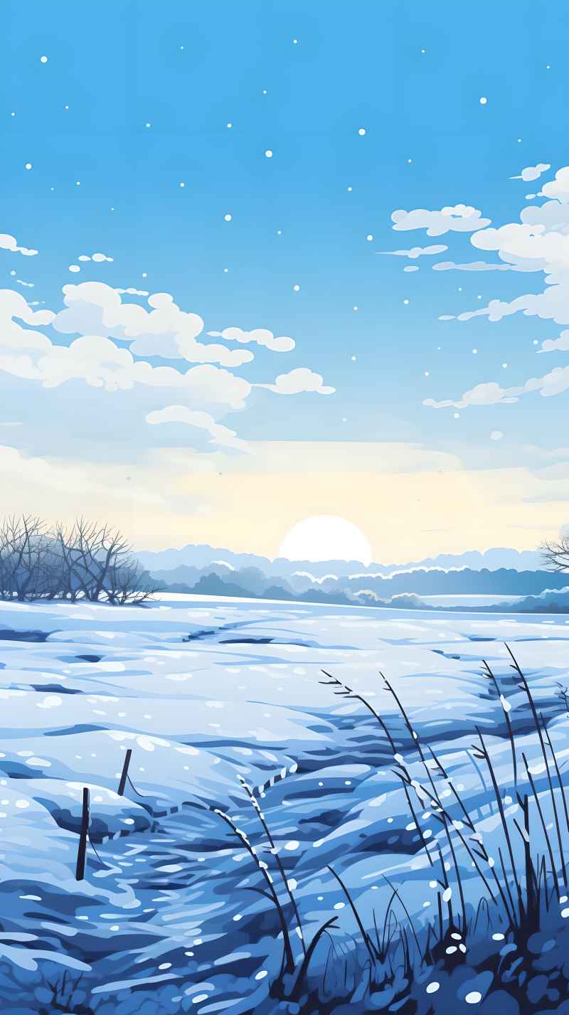 冬季唯美创意背景插画图 8