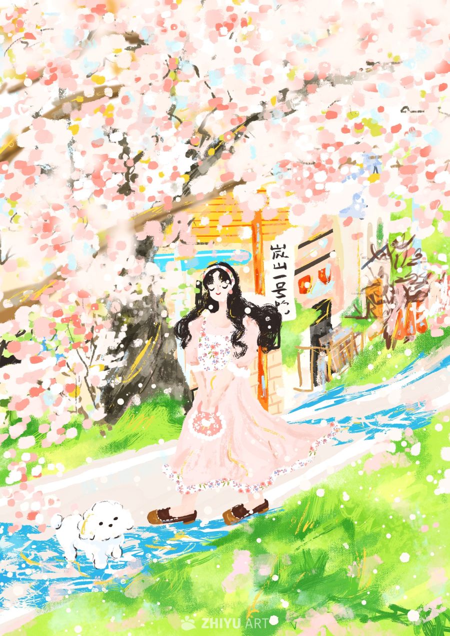 原创治愈插画作品素材四季节气节日自然 99