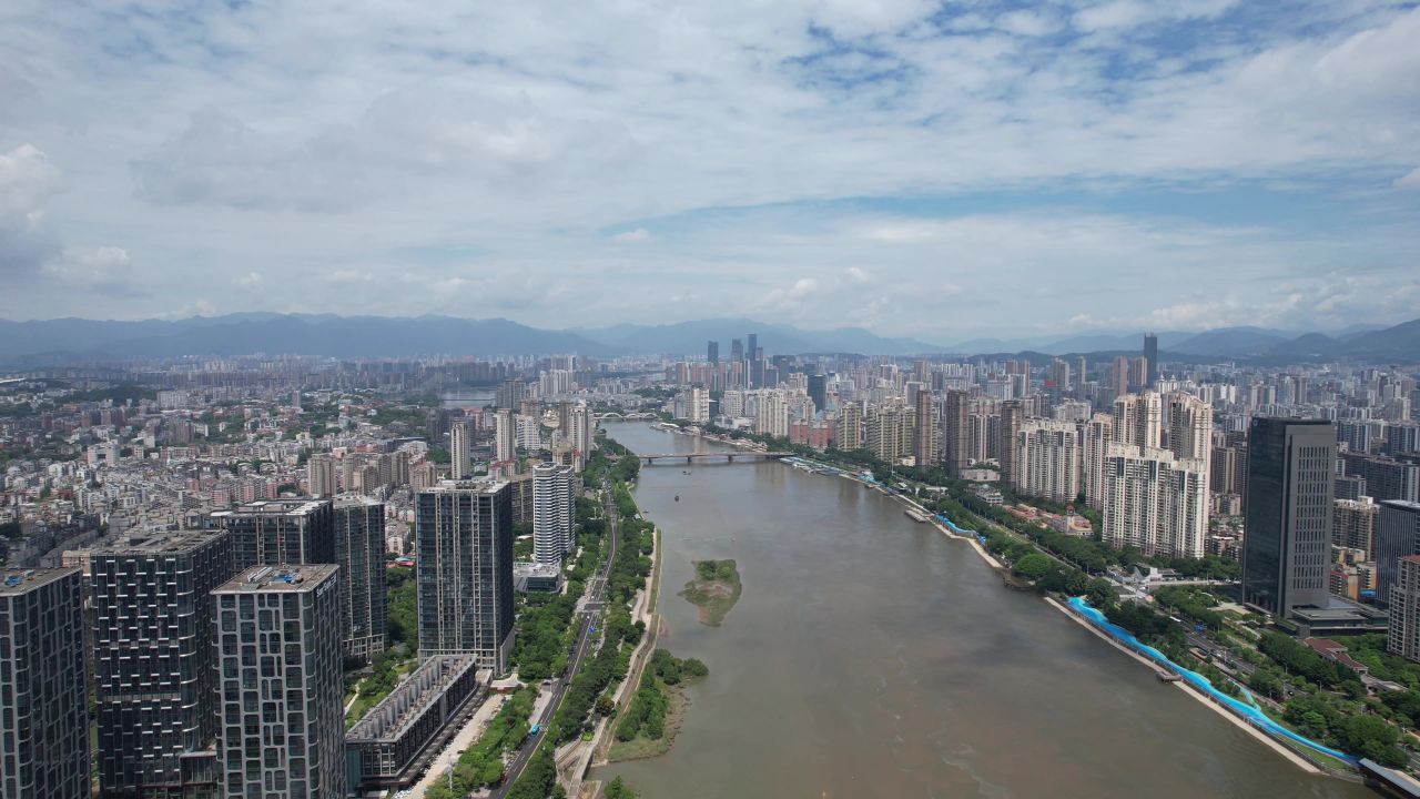 航拍福建福州城市风光