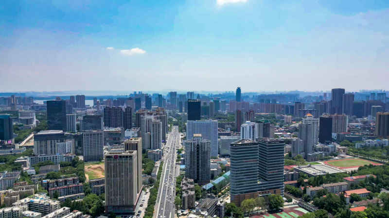 湖北武汉城市建设航拍摄影图 